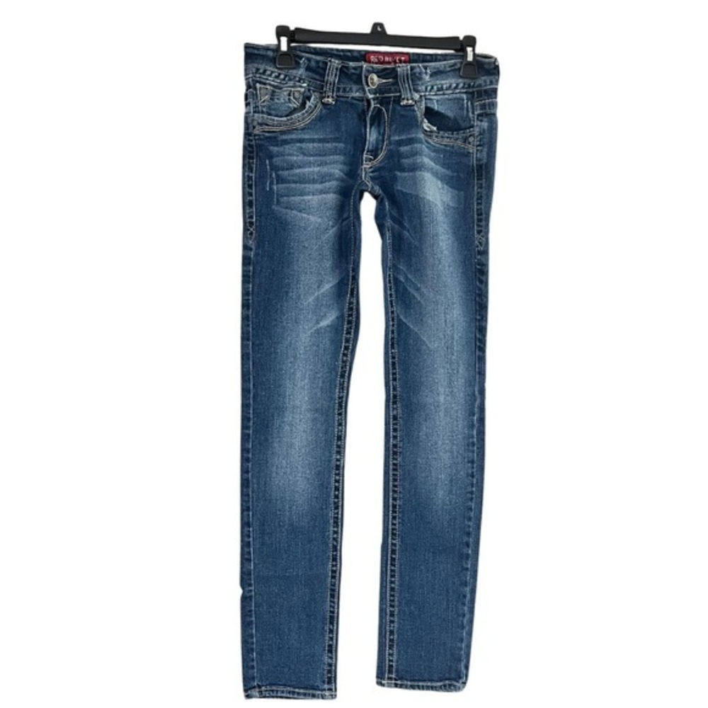 Red Rivet Y2K Skinny Straight  Jeans